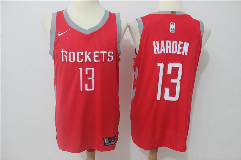 Men Houston Rockets #13 Harden Red Game Nike NBA Jerseys->->NBA Jersey